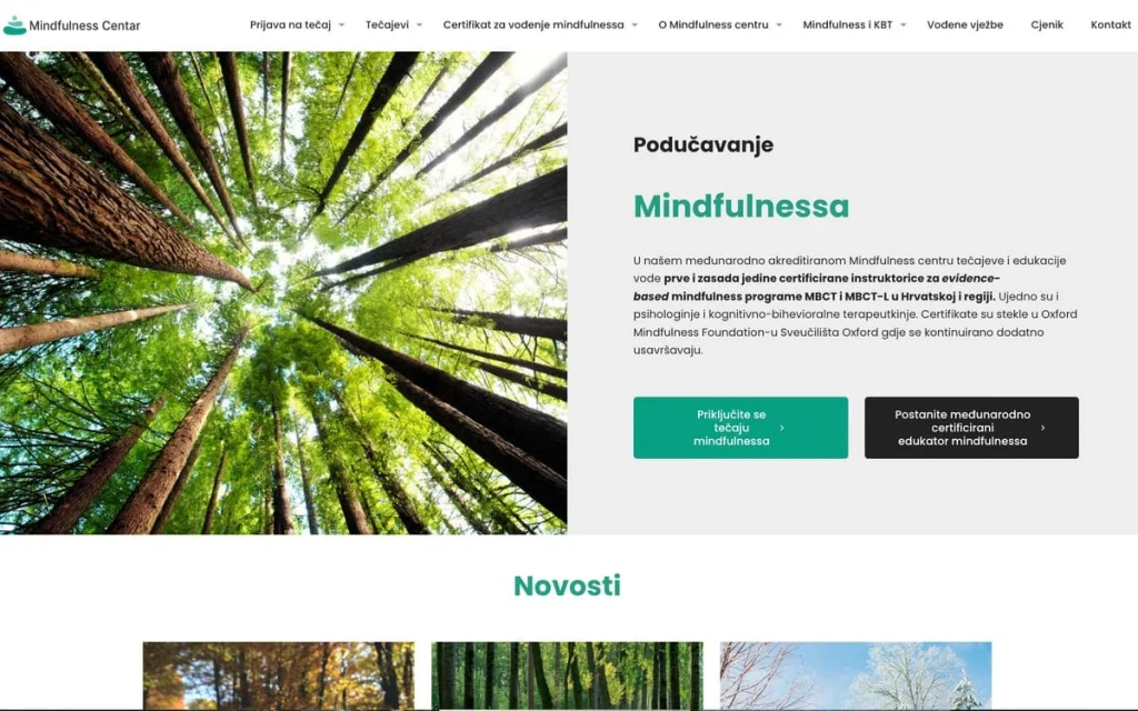 Mindfulness centar web stranica