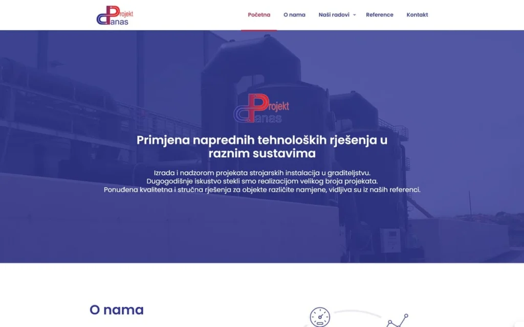 Projekt Danas web stranica