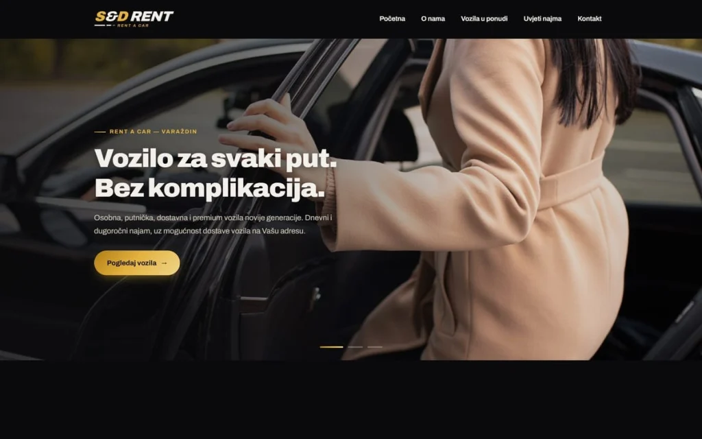 SD Rent web stranica