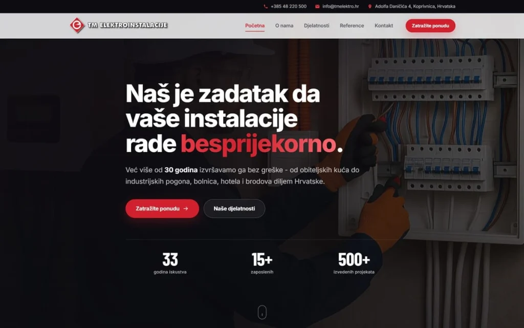 TM elektroinstalacije web stranica