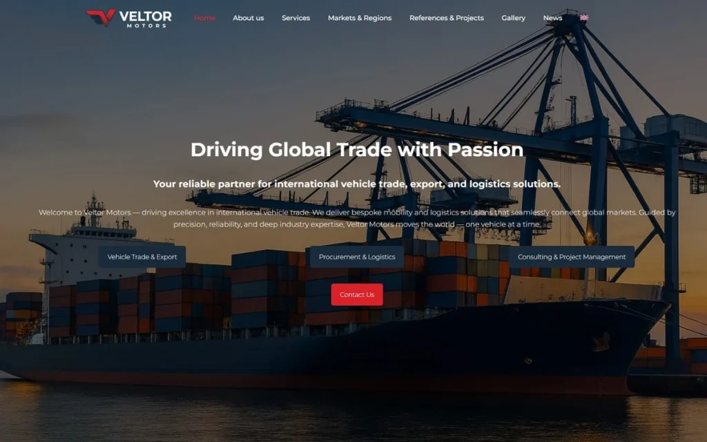 Veltor Motors web stranica